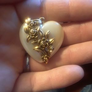 Heart & Rose pendant